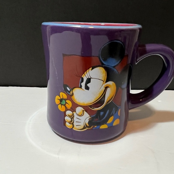 Walt Disney World Minnie Mouse With Flower Purple Ceramic Coffee Mug Tea Cup - Picture 1 of 7